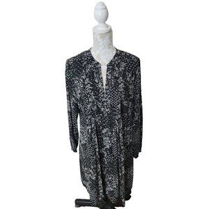 Old Navy Large Dress Black Floral Long Sleeve Mini V-Neck Cottagecore Large